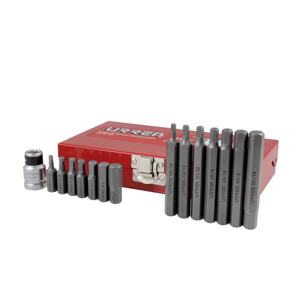 Urrea SAE hex screwdriver bit set 15 Pc with adaptor J2415